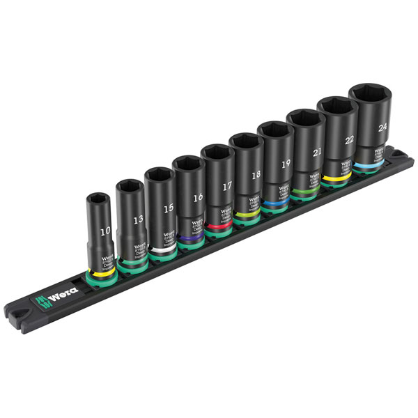 Wera 05005590001 9660 Magnetic Rail B Impaktor Deep 1 Socket set 3...