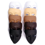 Flocked Plastic Half Facemasks Pack 10