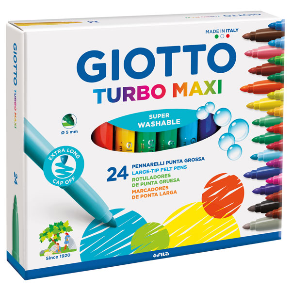 Giotto F455000 Gio Turbo Maxi Felt Tip Pen 24pcs Set