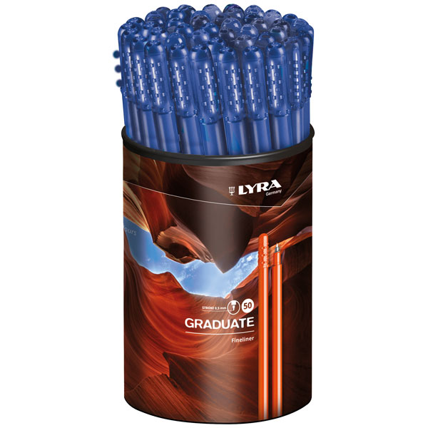 Lyra L6773099 Graduate Fineliner Black 50pcs Pot