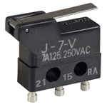 Omron J-7-V Snap Acting Limit Switch SPDT Momentary 7A Subminiature