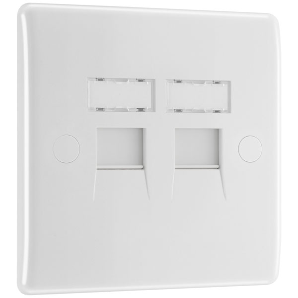 BG 8RJ45/2 White Nexus Moulded Double RJ45 Telephone Socket, IDC Type
