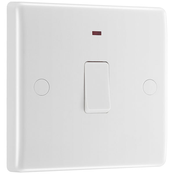 BG 833 White Nexus Moulded Single Switch 20A - Power Indicator And...