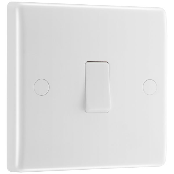 BG 832 White Nexus Moulded Single Switch, 20A With Flex Outlet