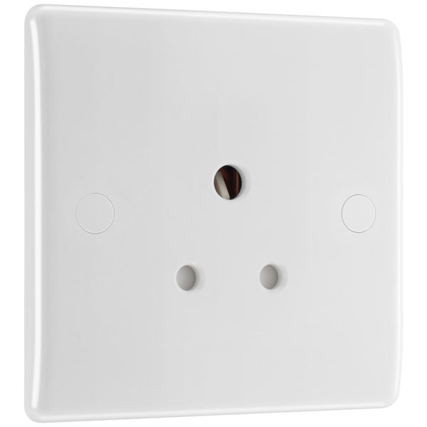 BG 829 White Nexus Moulded Single Round Pin Unswitched 5A Socket