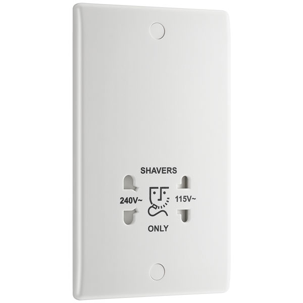BG 820 White Nexus Moulded Dual Voltage Shaver Socket