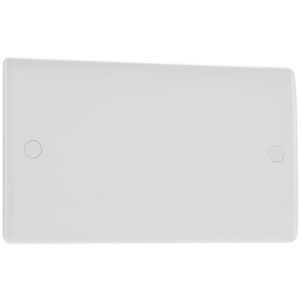 BG 895 White Nexus Moulded 2 Gang Blank Plate
