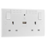 BG 822UWR White Nexus Double Switched 13A Power Socket - Wifi Extender + USB