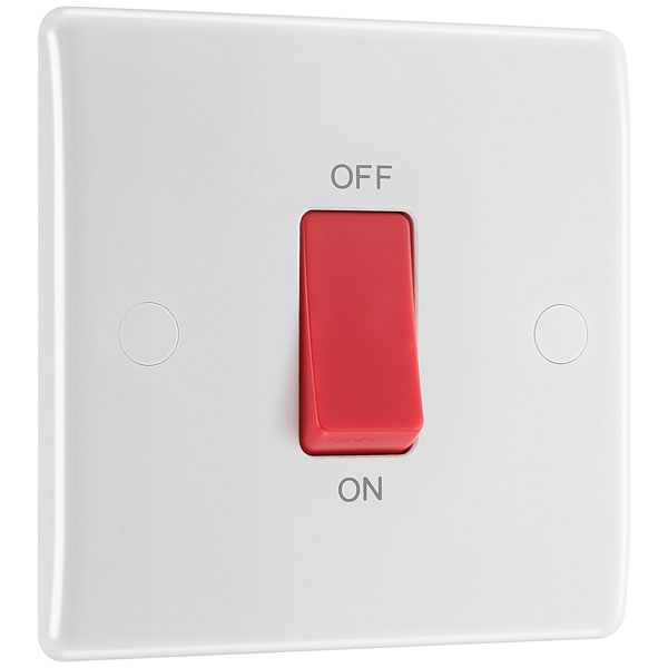 BG 873 White Nexus Moulded 45A Rectangular Cooker Control Unit