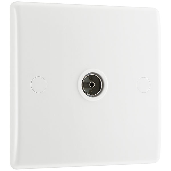 BG 860 White Nexus Moulded Single Socket For Tv Or Fm Co-AXial Aer...