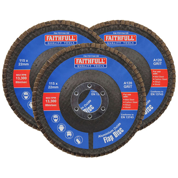 Faithfull FAIFD12580A3 Aluminium Oxide Flap Disc 125 x 22mm 80 Gri...