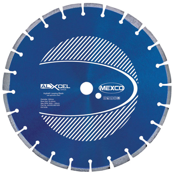 MEXCO ALXCEL3501025 Asphalt Looping Diamond Blade 350 x 25.4mm x 1...