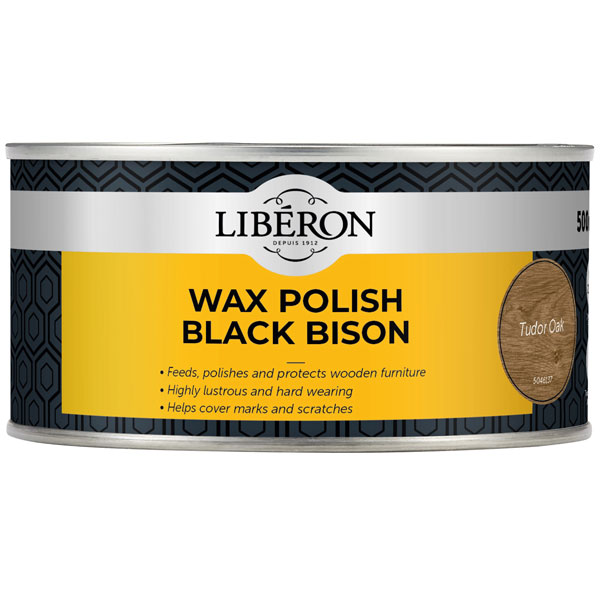 Liberon 126880 Black Bison Wax Paste Tudor Oak 500ml