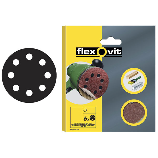 Flexovit 78072764766 Hook & Loop Sanding Disc 150mm Coarse 50G (Pa...
