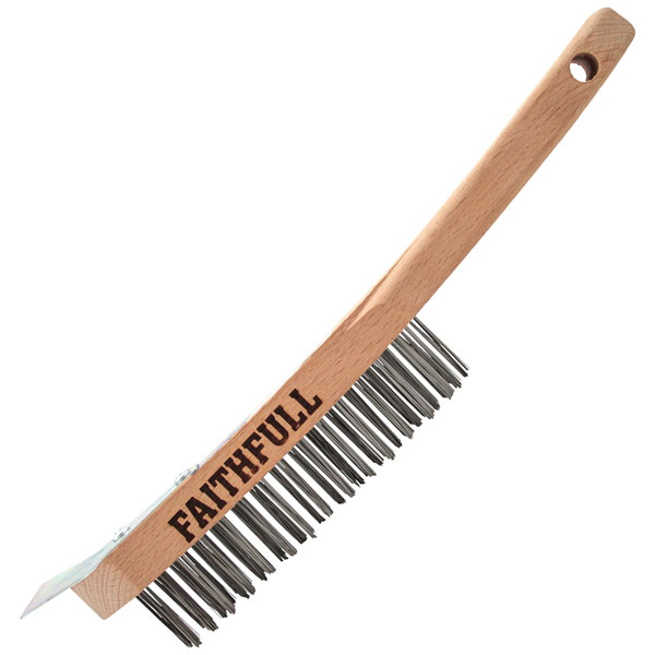 Faithfull FAI5804SRF Lightweight Scratch Brush with Scraper, Four Row