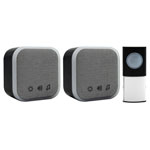 Portable and Plug-In Door Chime Set, Black