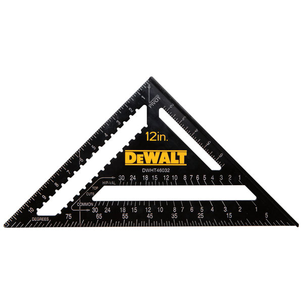 DEWALT DWHT46032-0 Rafter Layout Square 12in