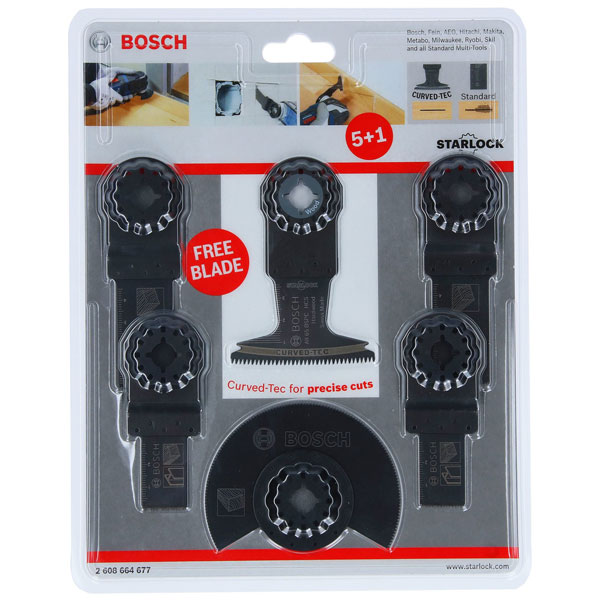 Bosch DIY 2608664677 Universal Starlock Multi Tool Blade 6Pc