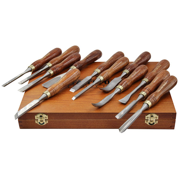 Faithfull FAIWCSET12F Wood Carving Chisels Set in Case, 12 Piece