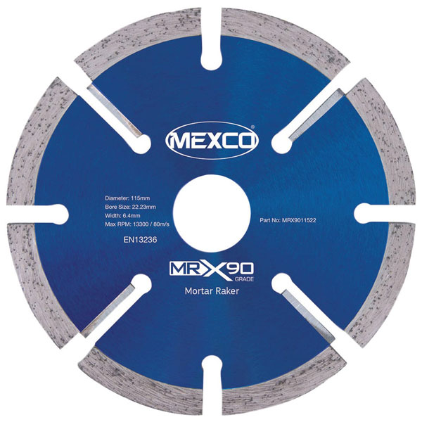 MEXCO MRX9018022 X90 Grade Mortar Raking Diamond Blade 180 x 22mm