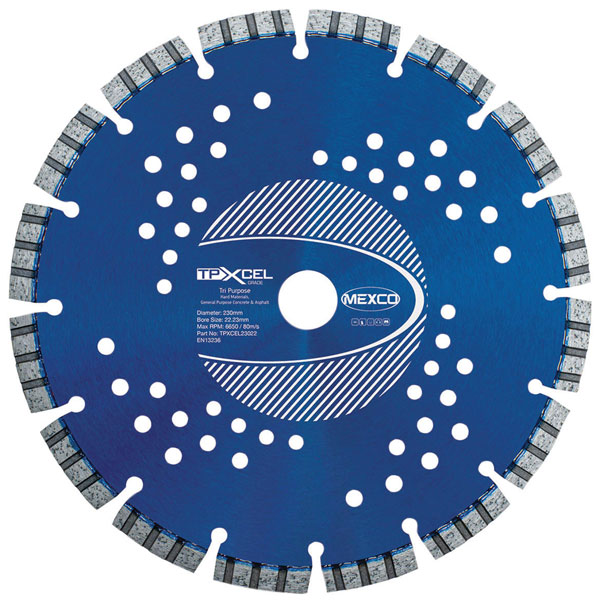 Mexco TPXCEL40020 Xcel Grade Tri-Purpose Diamond Blade 400 x 20mm