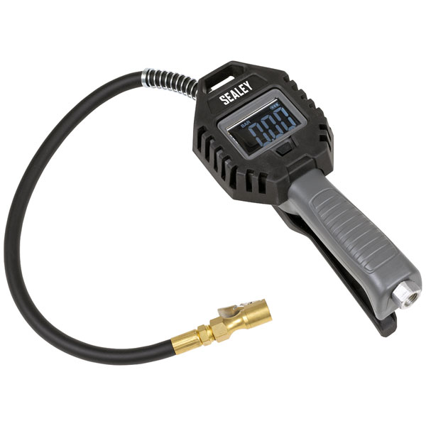 Sealey SA500 Digital Tyre Inflator with Clip-On Connector Rechargeable
