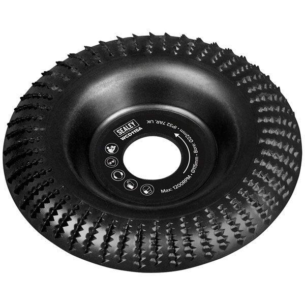 Sealey WCD115A 115mm Arc Shape Wood Carving Disc 22mm Bore