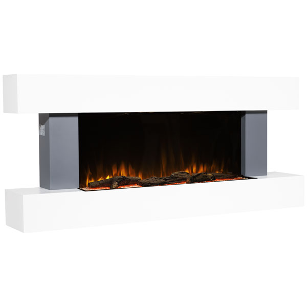 Dellonda 52" Wall Mounting Electric Fireplace With Led Flame Effect - Grey - Image 4