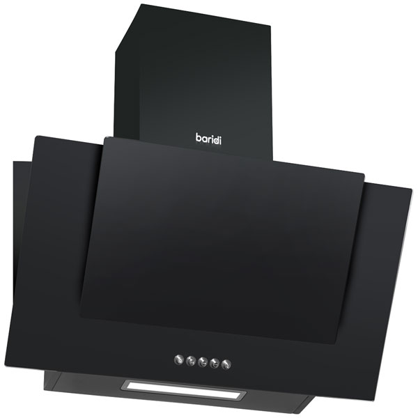 Baridi 60cm Angled Chimney Cooker Hood with Carbon Filters Black Glass - DH129 - Image 8