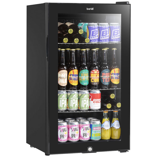 Baridi DH13 Wine, Beer & Drinks Fridge 85L Capacity - Black