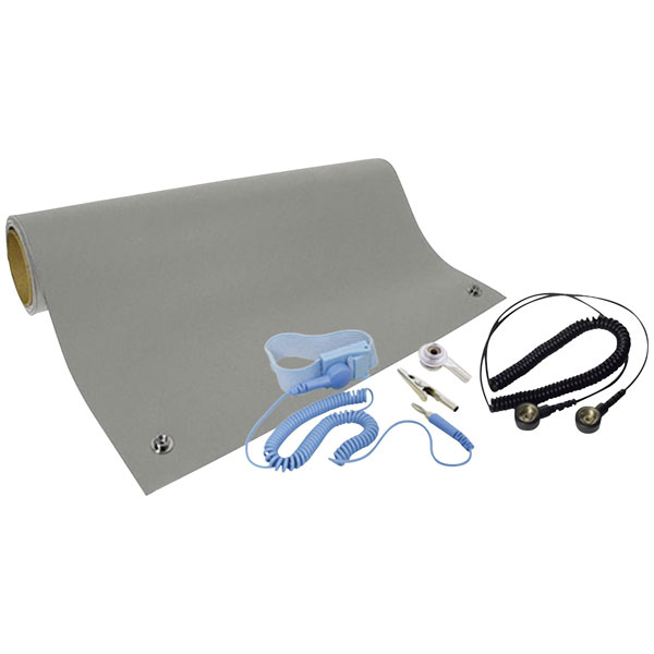 Quadrios 23EC158 ESD bench mat set Grey Antistatic 600mm x 400mm