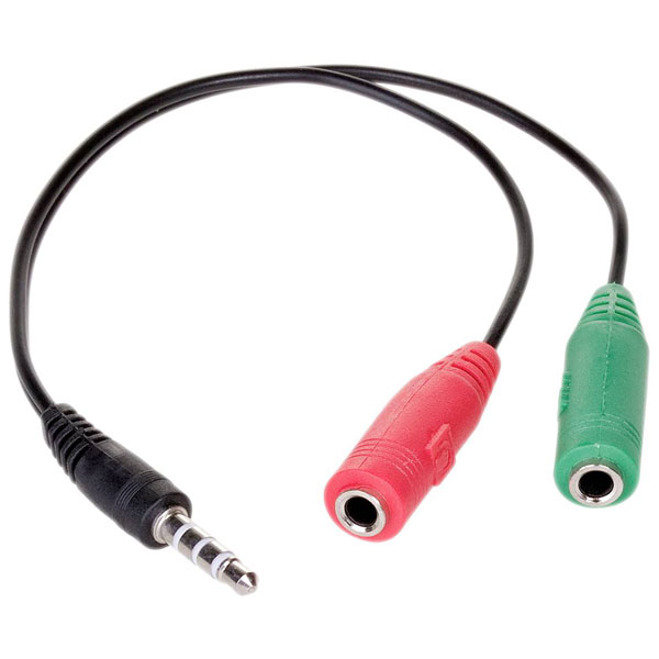 Akyga AK-AV-08 Audio Adapter Black 15 cm Jack Plug to 2x Jack Sock...