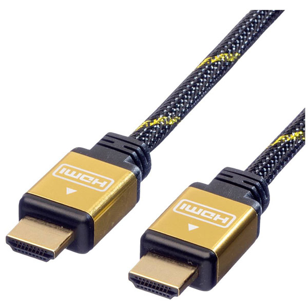 Roline 11.04.5506 HDMI Cable black gold plated 10m 4K UHD double s...
