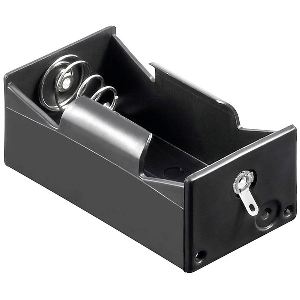 Goobay 12457 Battery tray for 1x D cell with solder lug 69x35x27.5mm