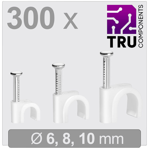 TRU COMPONENTS TC-13448460 T24CA127 Cable Clips White Bundle Ø 3-1...