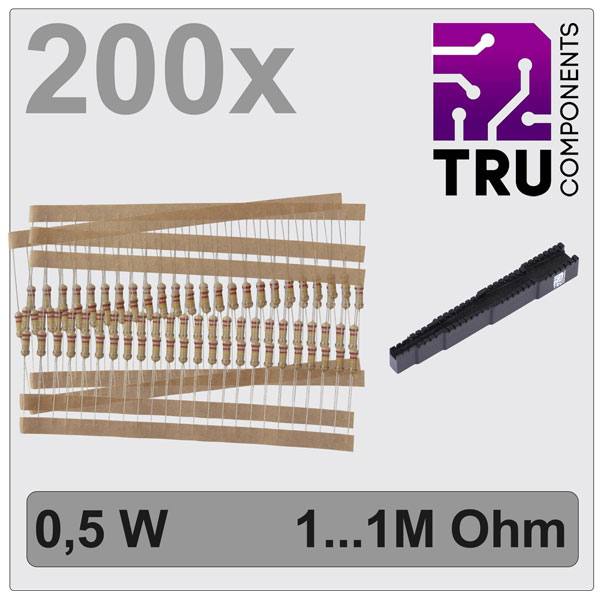 TRU COMPONENTS TC-12888488 Carbon film resistor set Axial lead 0.5...