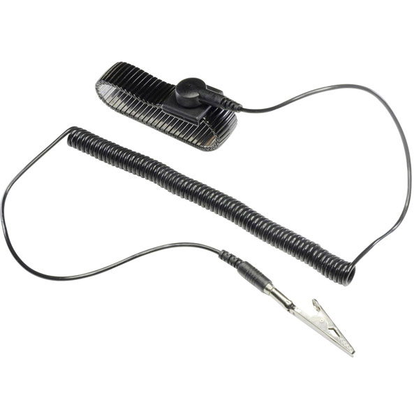 TRU COMPONENTS 1364545 Wrist strap Black with 10mm PG cable ESD Gr...