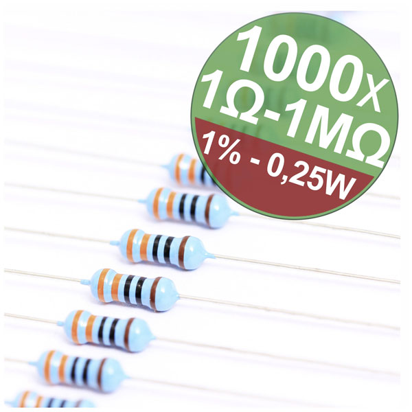 Quadrios 22P037 Metal film resistor set Axial lead 0.25W 1% 1 set