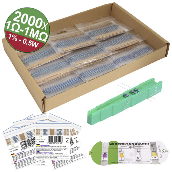 Quadrios 23P130 Metal film resistor Axial lead 0.5 W 1 percent 200...