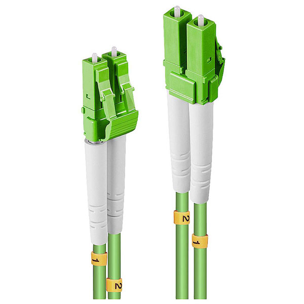 LINDY 46313 Fibre Optic Cable 5m Green Fibreglass LC-LC Multimode OM5