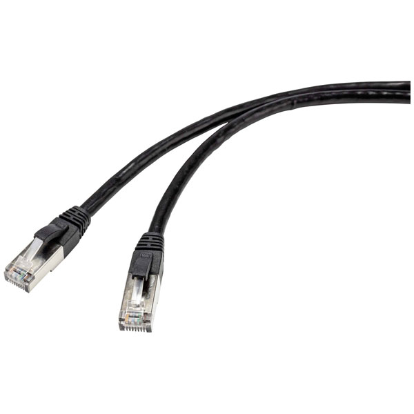 Renkforce RF-6071544 RJ45 Network cable patch CAT 6 U/UTP 2m Black...