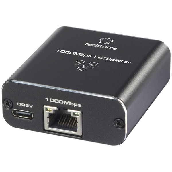 Renkforce RF-6739678 RF-GES-200 Network RJ45 switch 2 ports USB po...