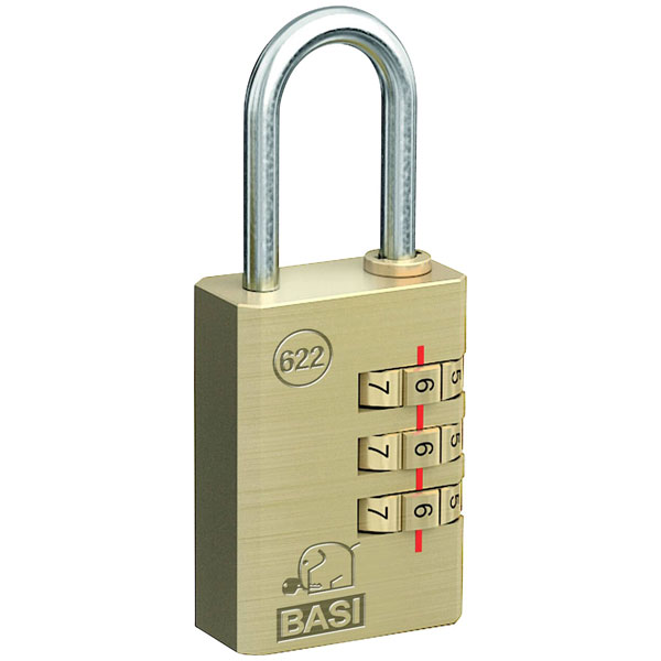 Basi 6220-2500 Padlock Combination Padlock Steel Weatherproof Black
