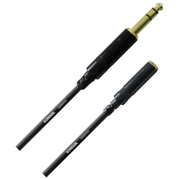 Cordial CFM 3 VY Audio Cable 6.35 mm Jack to 3.5 mm Socket 3m Black