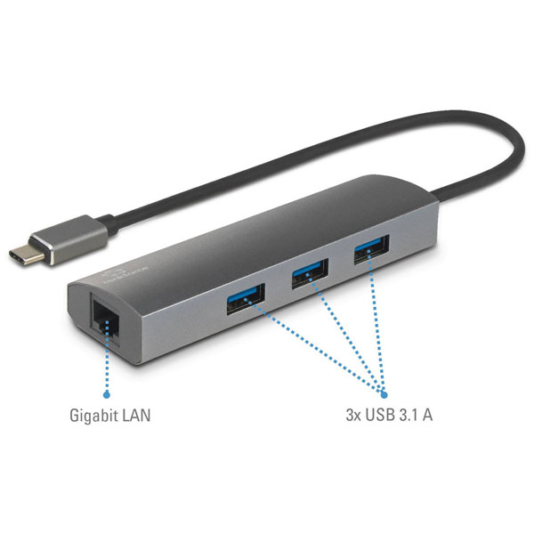 Renkforce RF-3374952 Network adapter/hub USB C® 1 GBit/s USB 3.2 1...