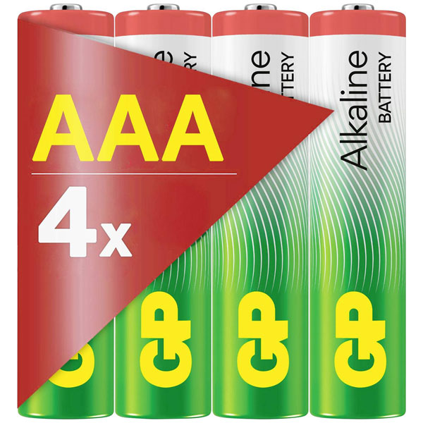 GP GPALK24A763C4 AAA Battery 1.5 V 4 pack Non-Rechargeable Alkaline