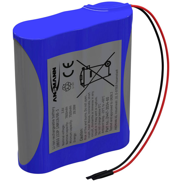 Ansmann 2447-3034-60 Akkupack Li-Ion 3.6V 7800mAh Battery Pack Rec...
