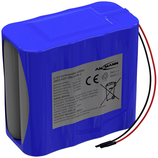 Ansmann 2447-3035-60 Akkupack rechargeable battery Li-Ion 14.4V 52...