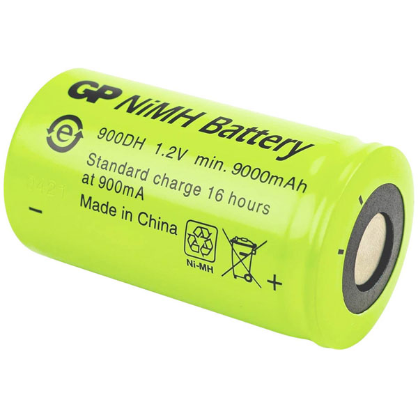 GP GPIND900DHC1 NiMH Industrial 9000mAh 1.2V Rechargeable Non-stan...