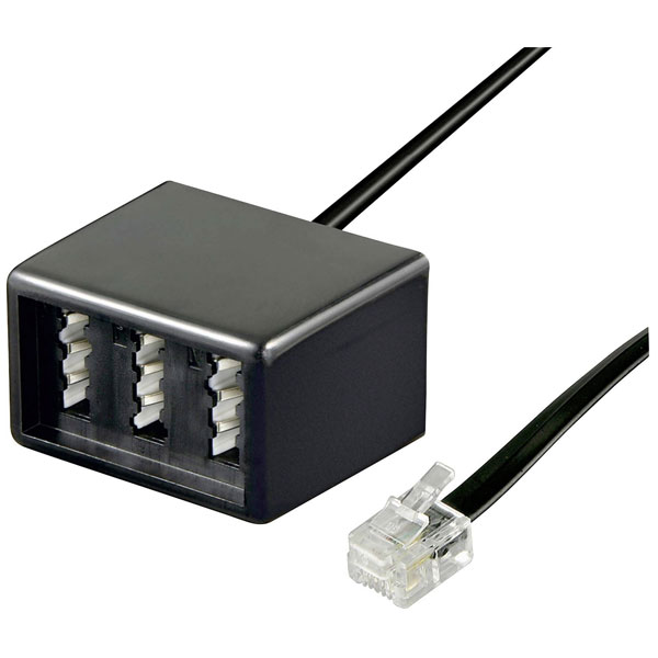 Goobay 68026 Phone Adapter cable RJ11 plug TAE-NFN socket 0.20m Black